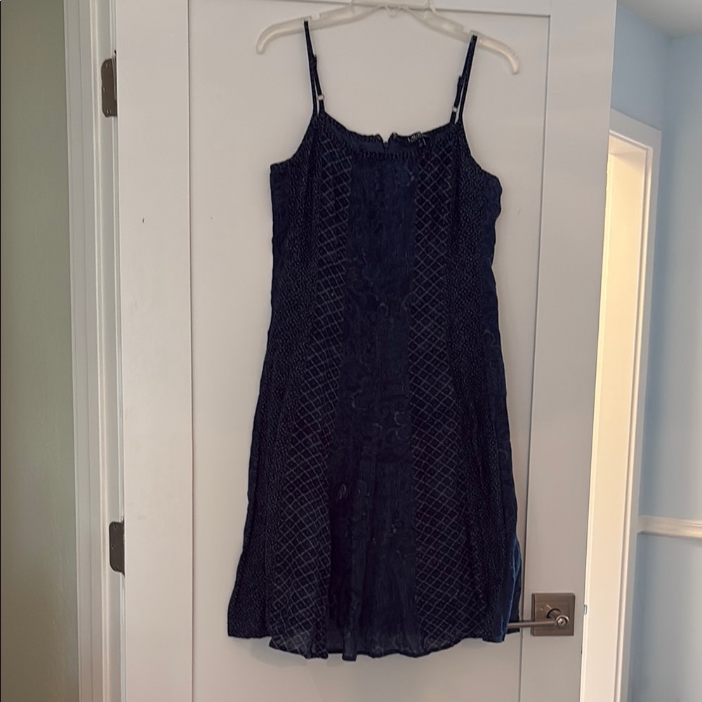 Aura Midnight Blue Patterned Dress